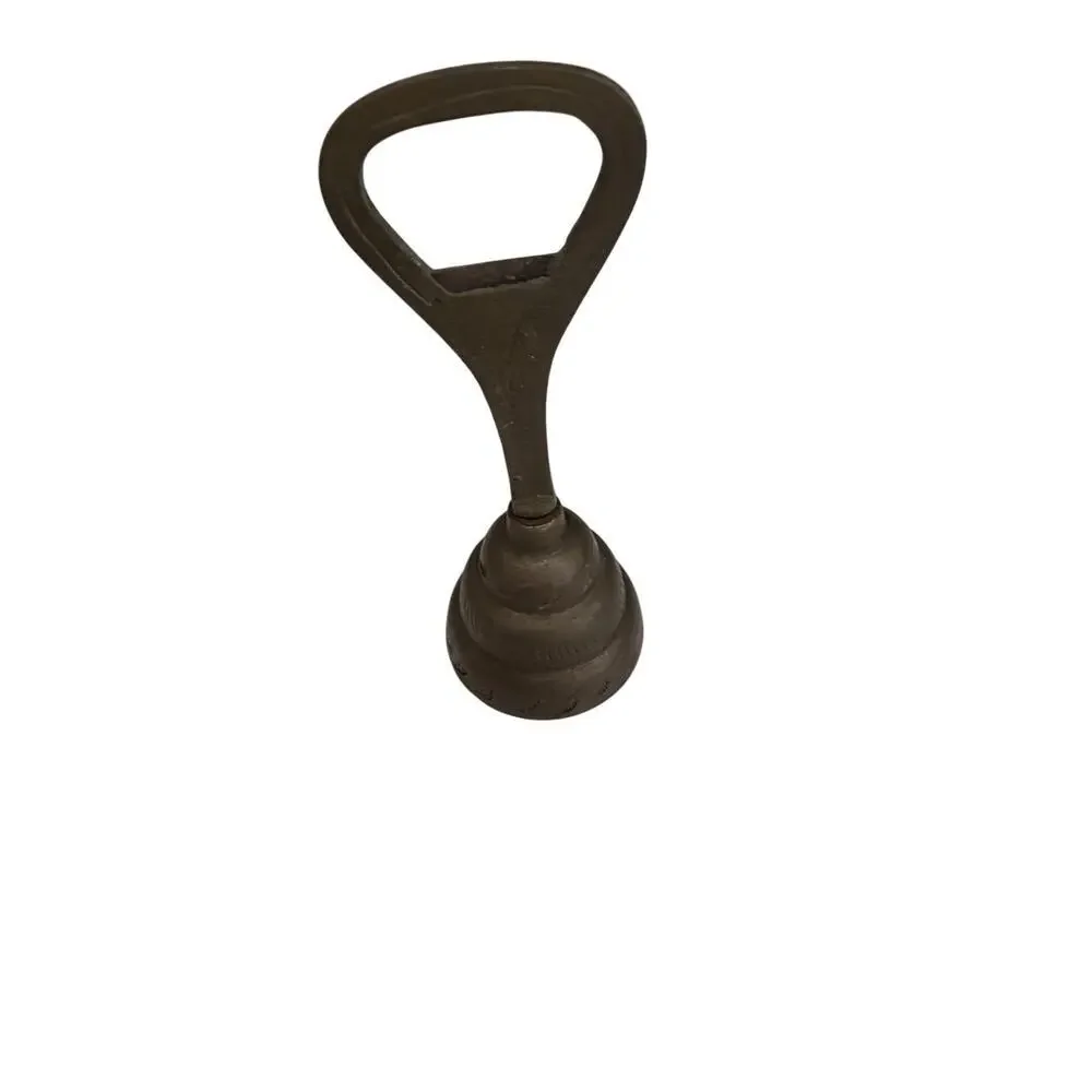 Vintage Brass Bottle Opener Bell Hand Carved Brass